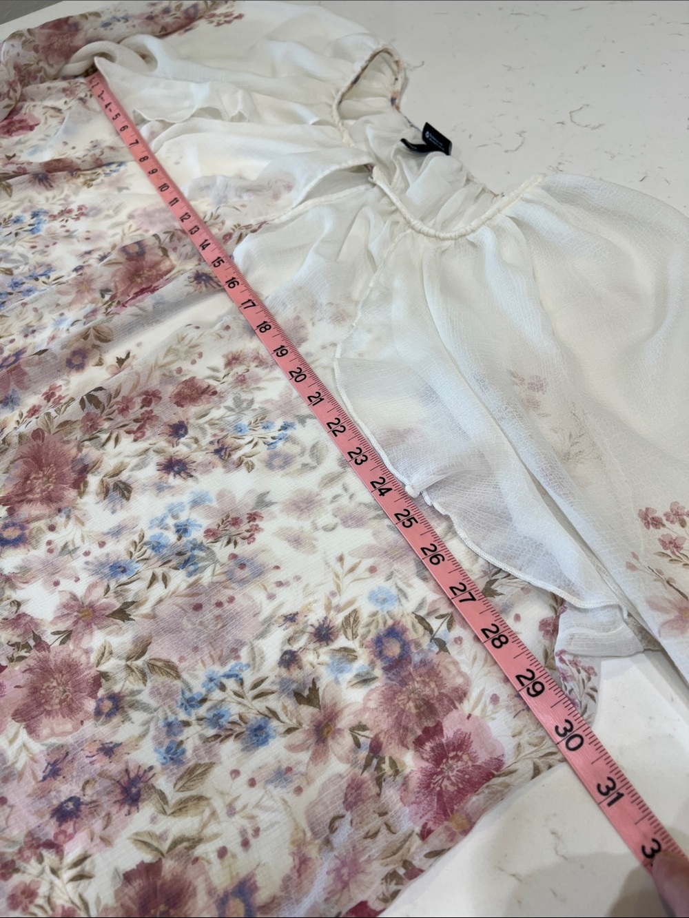 Torrid Floral Chiffon Ruffle Blouse Size Large Boho Romantic - Picture 7 of 8
